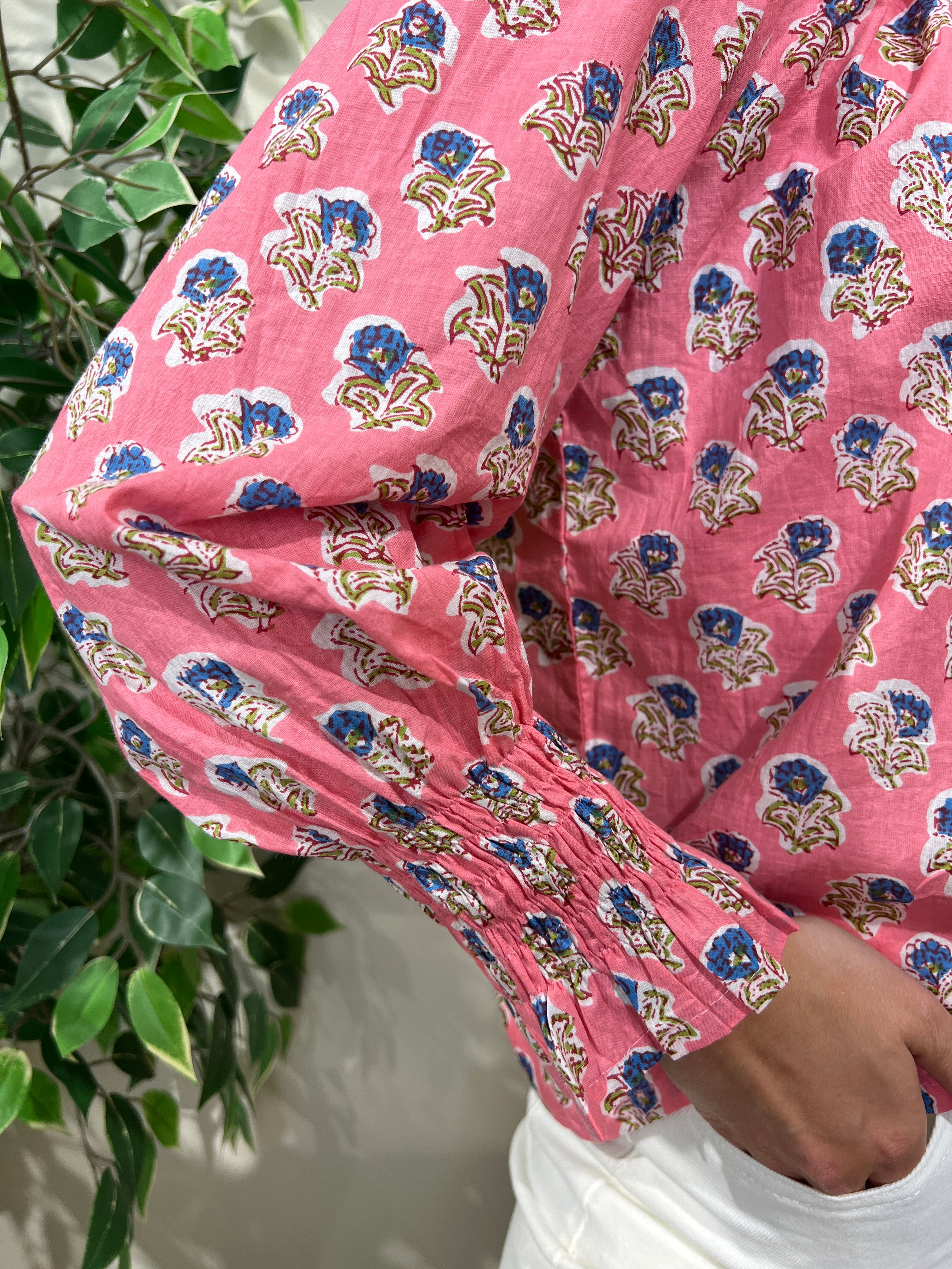 Blusa algodón rosa