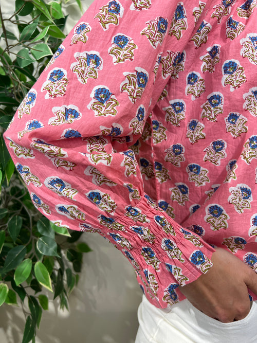 Blusa algodón rosa