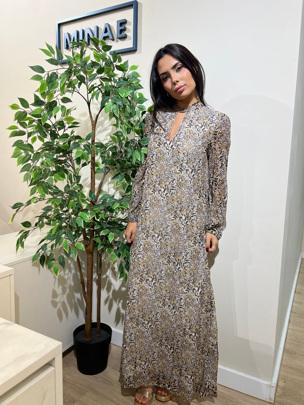 Vestido Casandra leopardo marrón