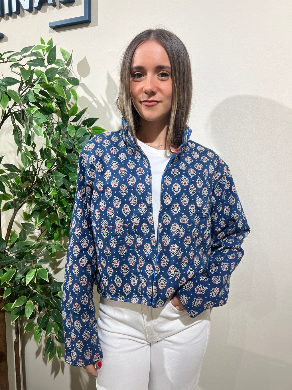 Chaqueta reversible Priyanka azul