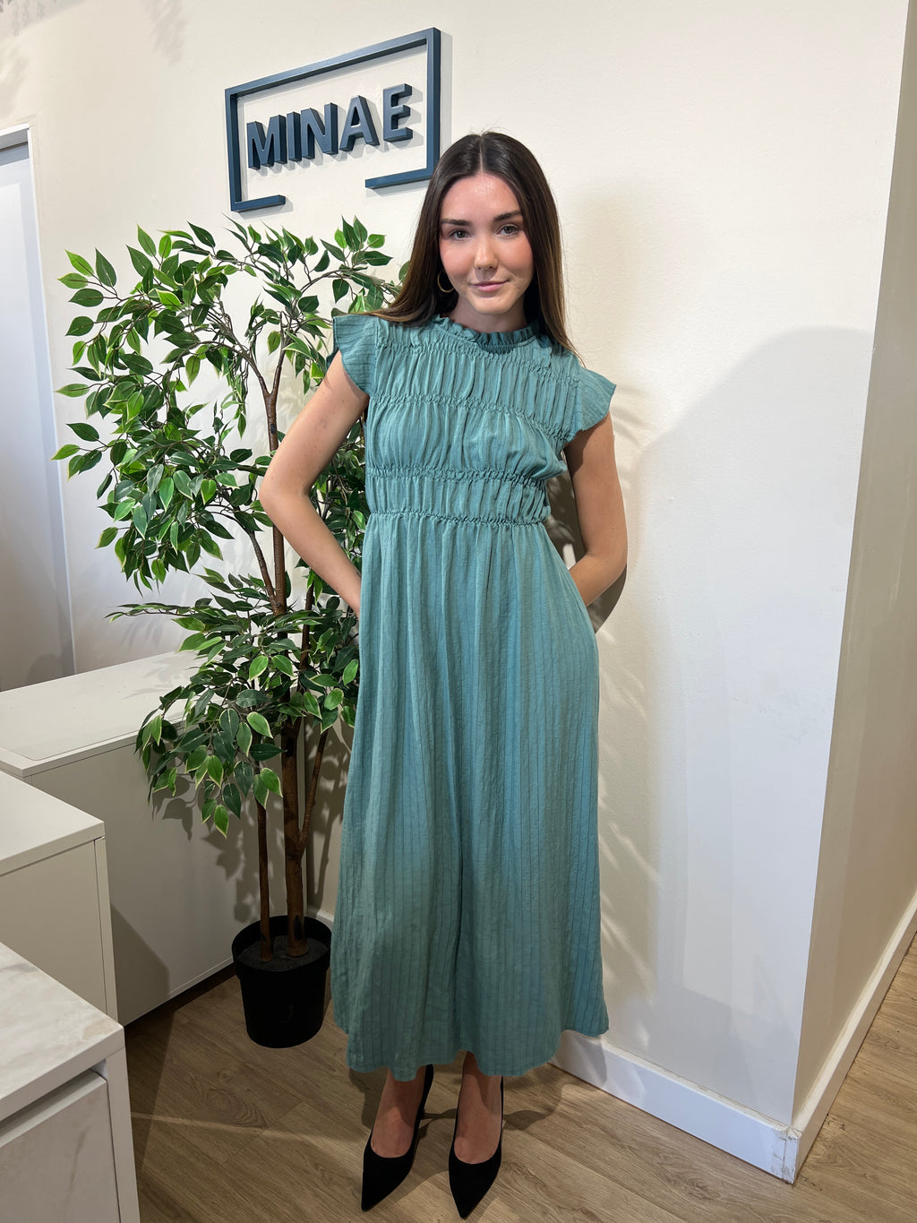 Vestido Carlota verde agua