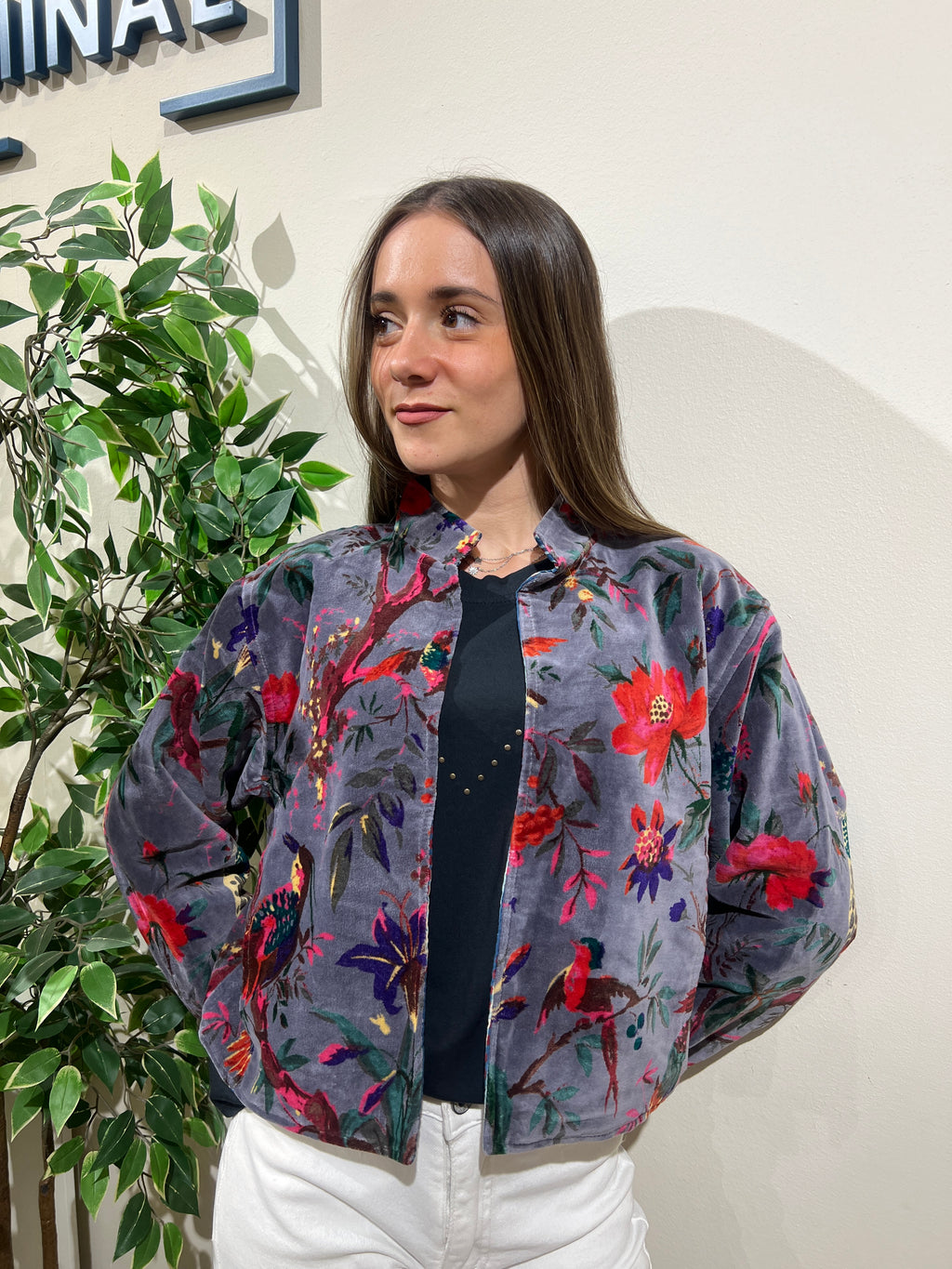 Chaqueta reversible Priyanka gris