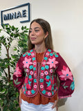 Chaqueta bordada granate modelo 3