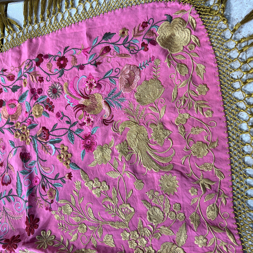 Mantón espejo rosa