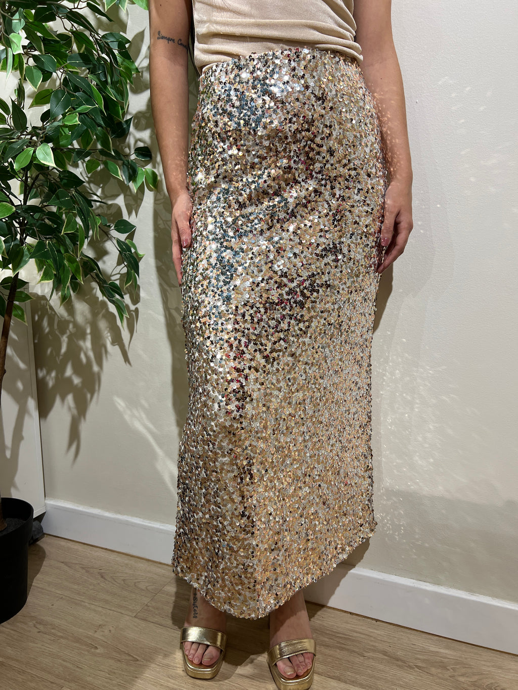 Falda larga lentejuelas