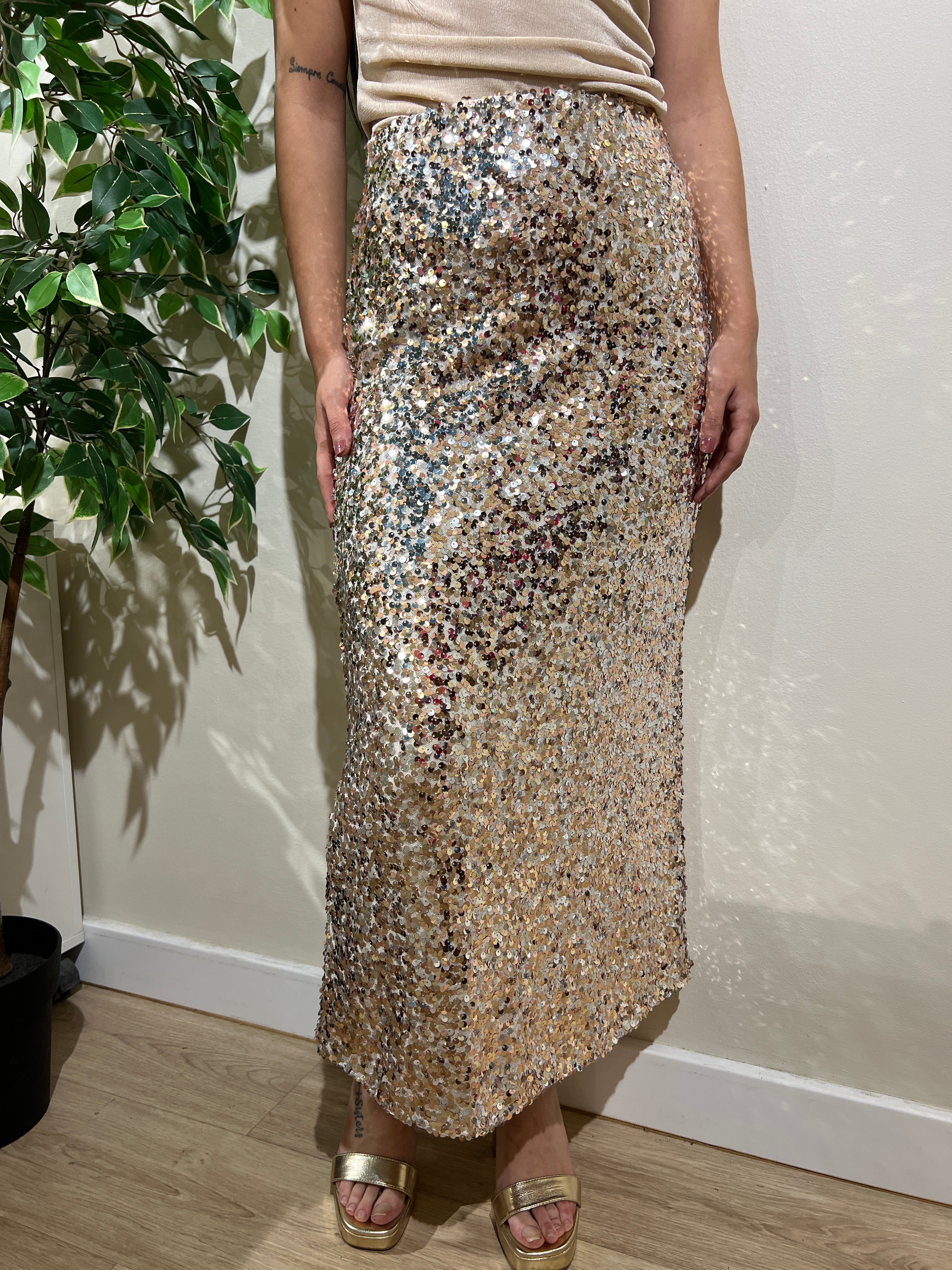 Falda larga lentejuelas