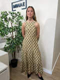 Vestido Bianca caqui y mostaza