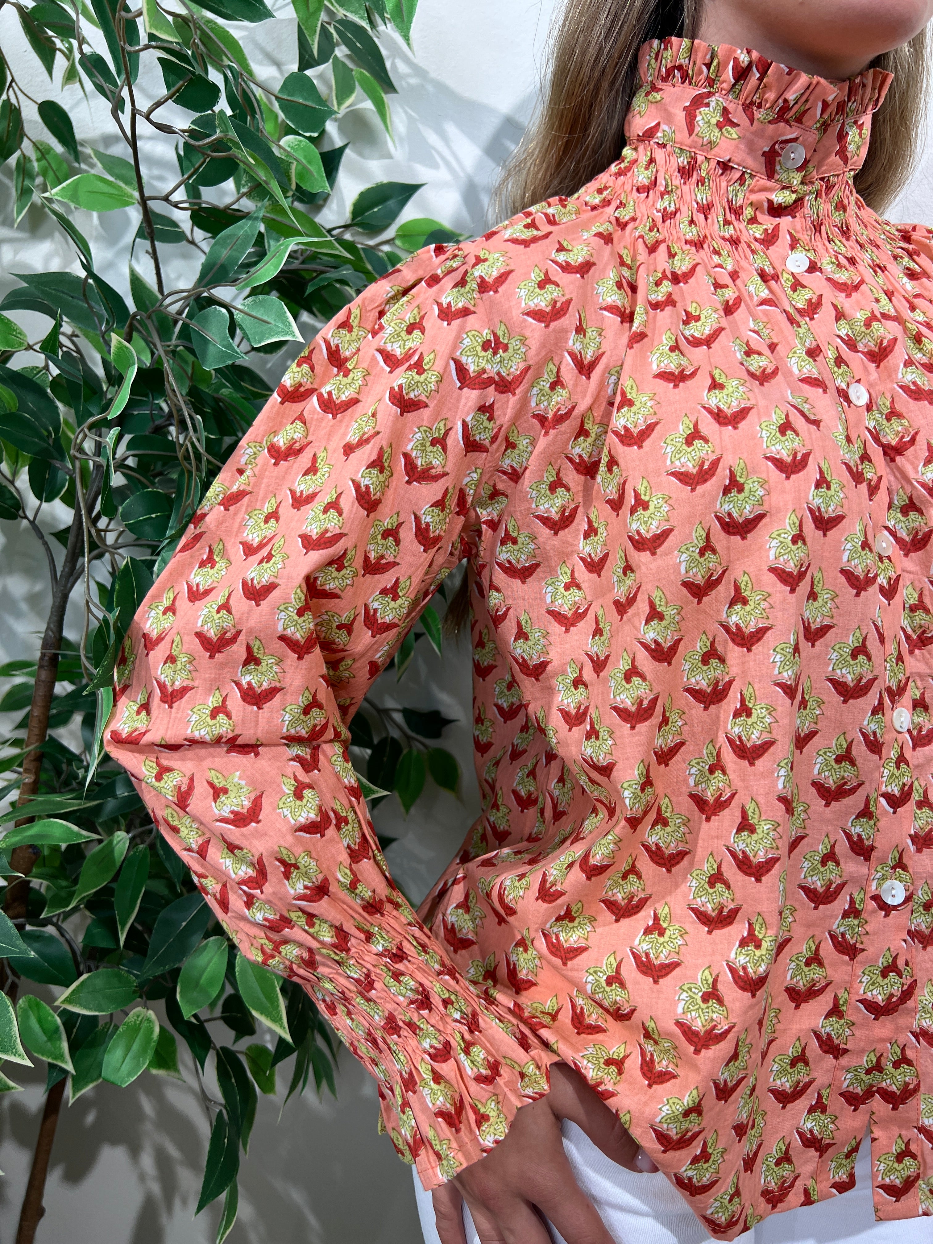 Blusa algodón salmón