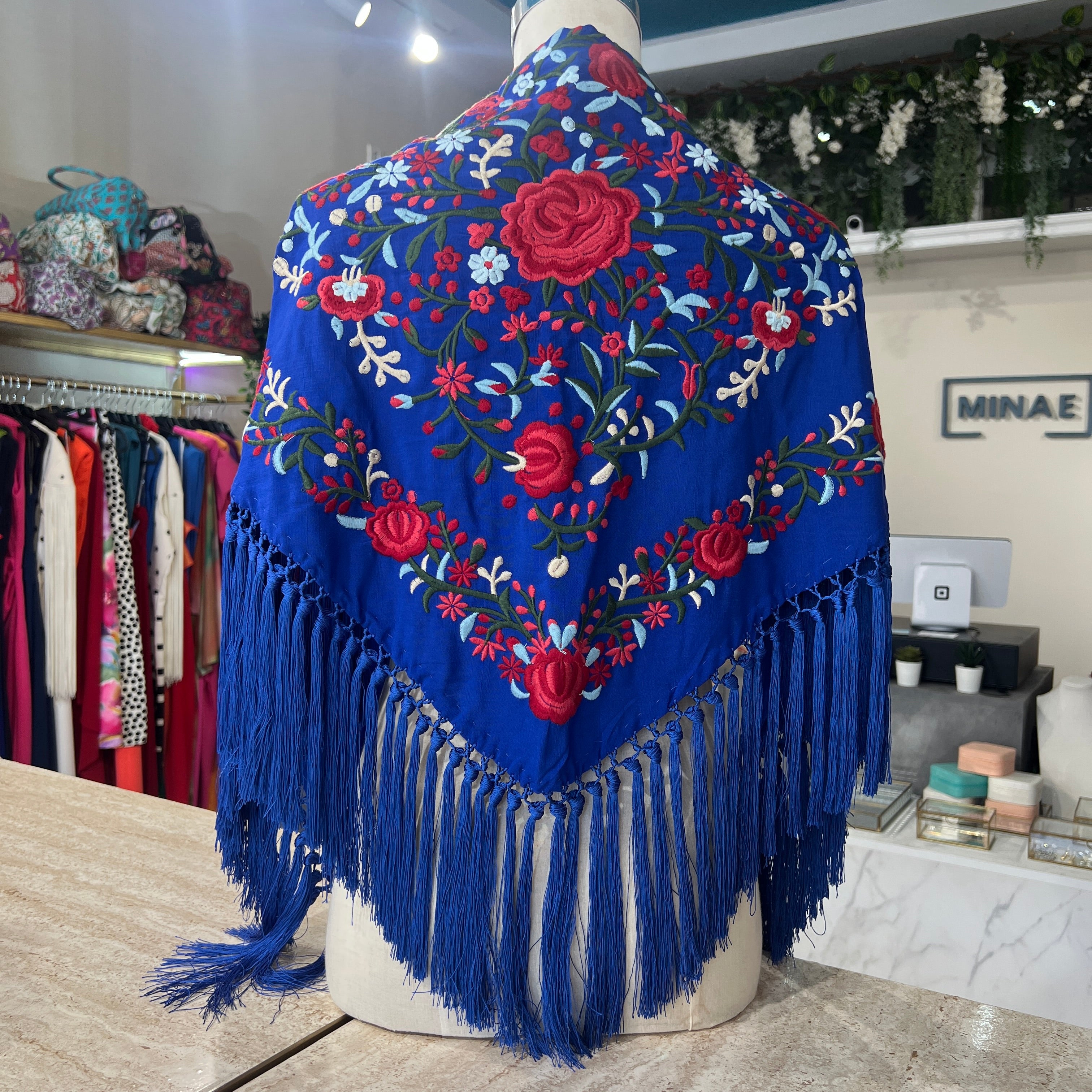 Mantón Candela eléctrico con frambuesa
