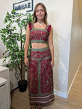 Conjunto Valeria verde y granate