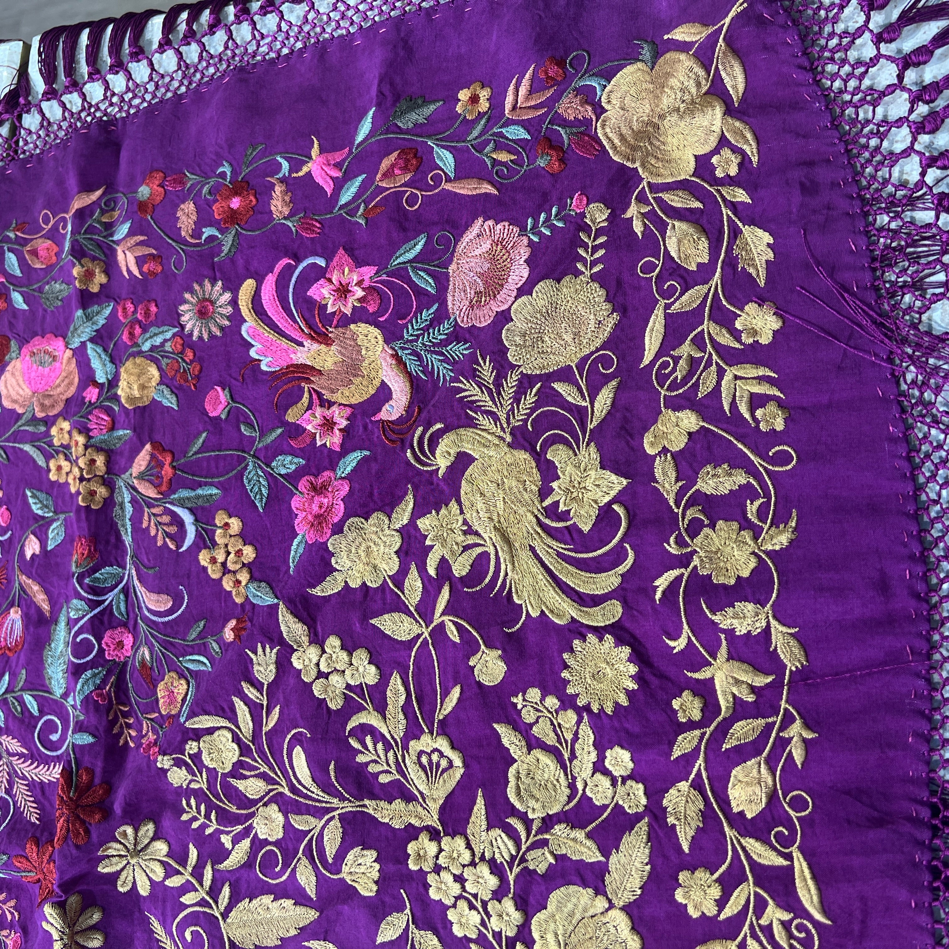 Mantón espejo morado