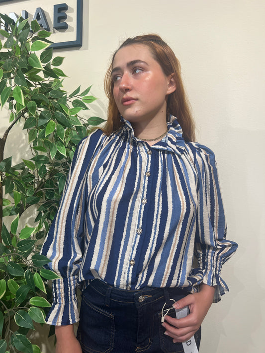 Blusa rayas azules