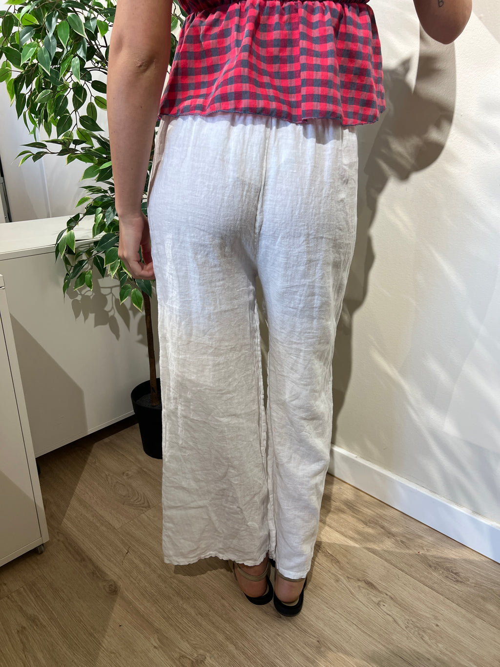Pantalón lino blanco