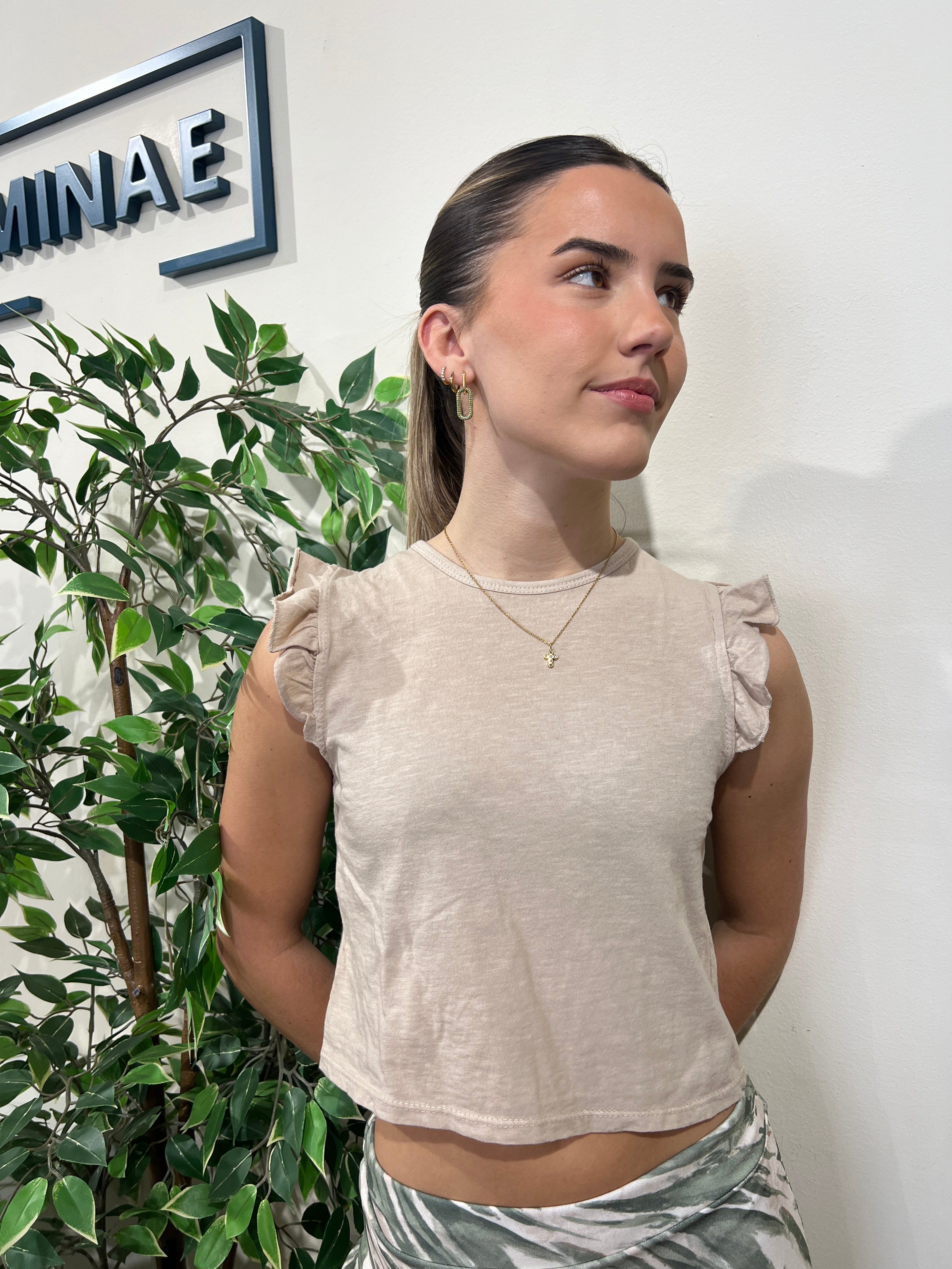 Camiseta volante camel
