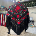 Mantón Candela negro con rojo