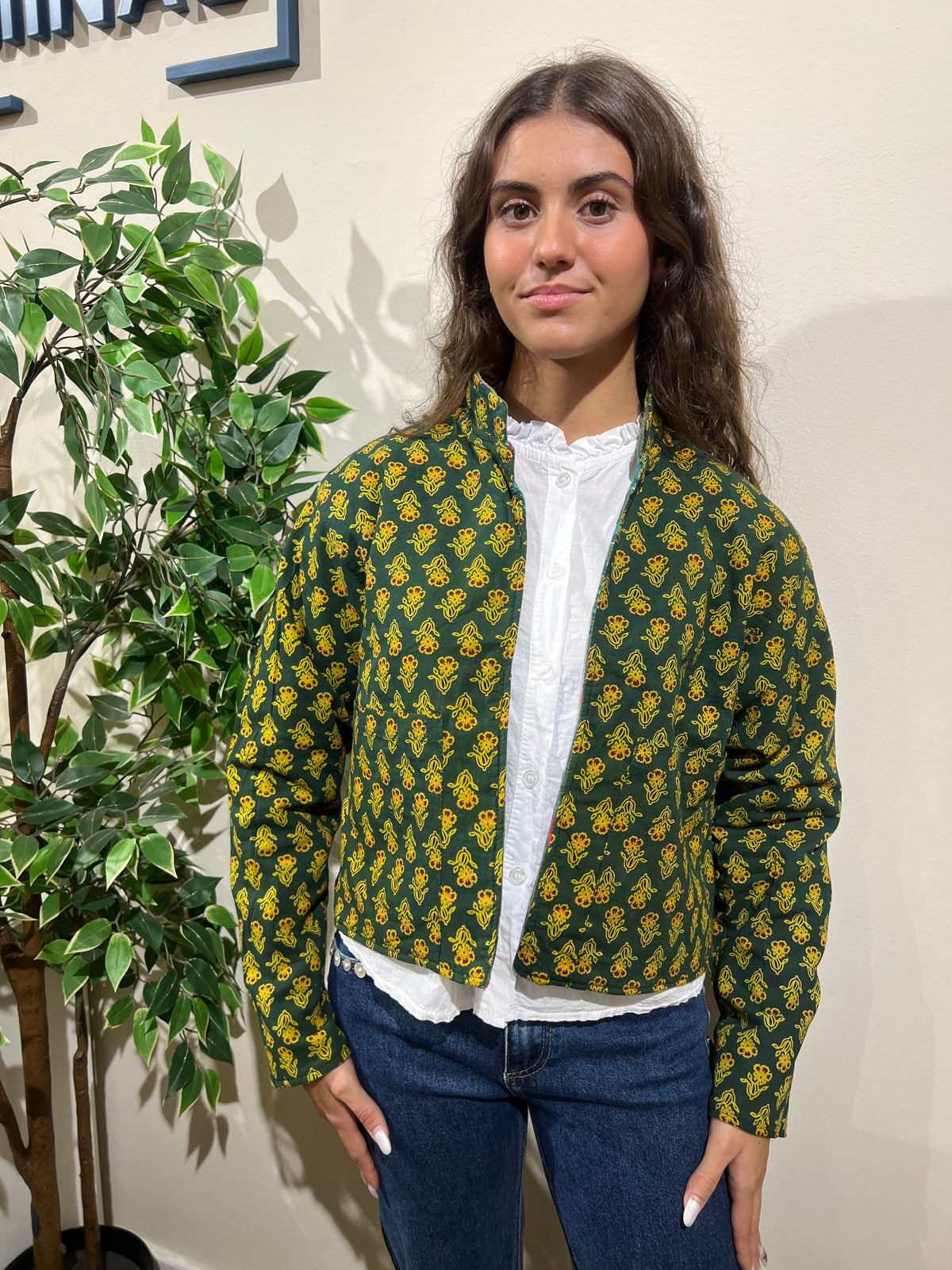 Chaqueta reversible Priyanka verde