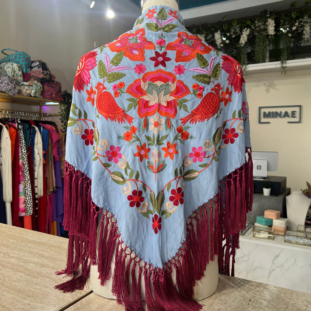 Mantón Lumbre celeste