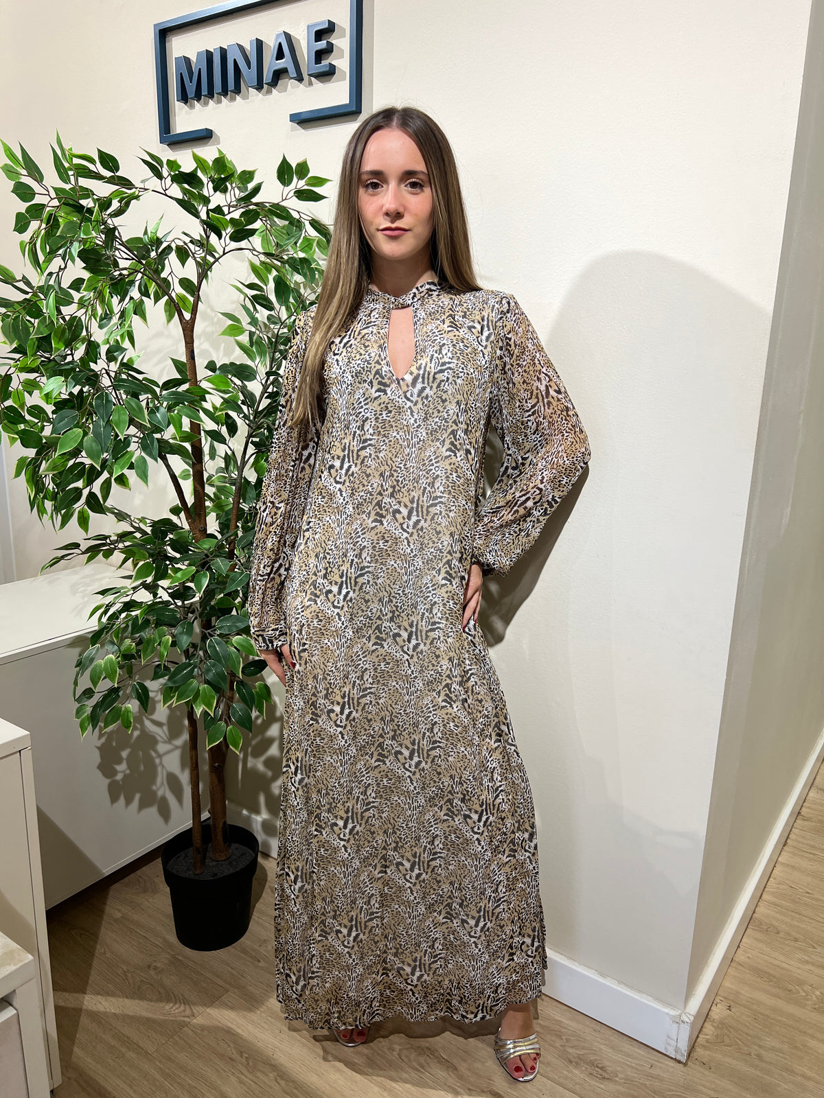Vestido Casandra leopardo marrón