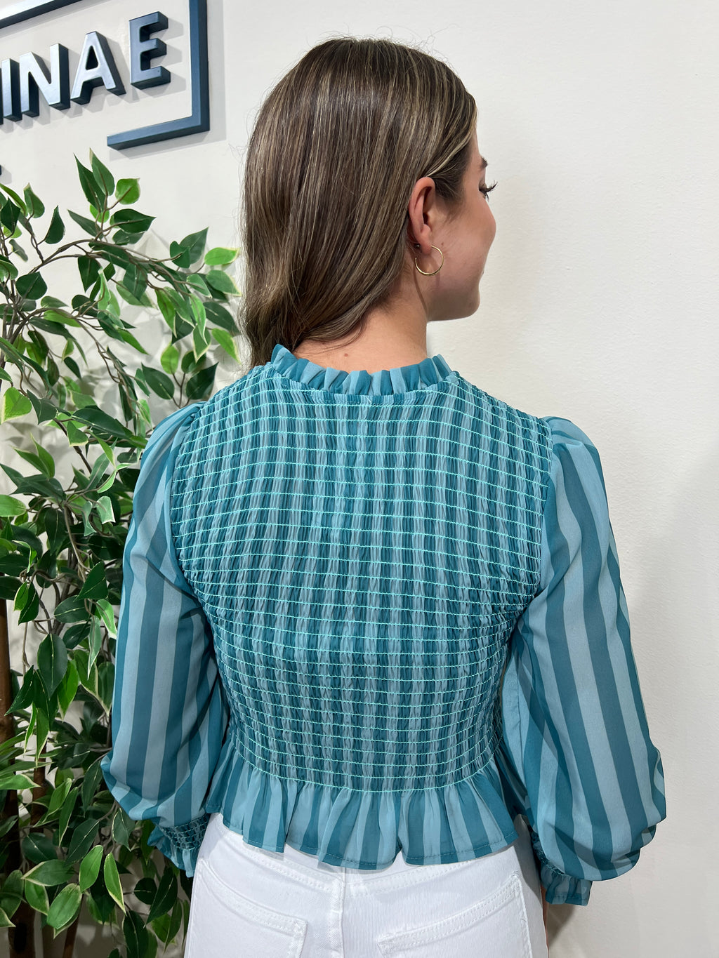 Camiseta Merienne rayas azules