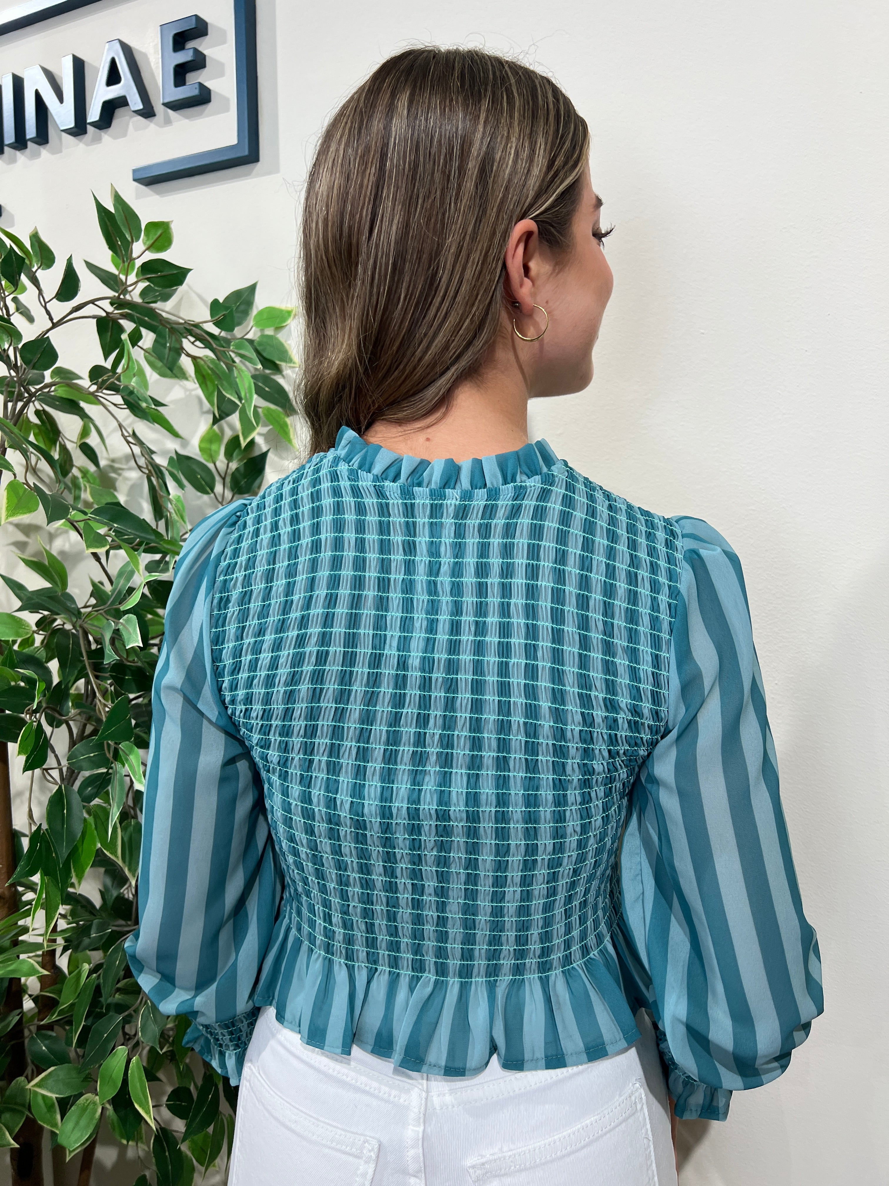 Camiseta Merienne rayas azules