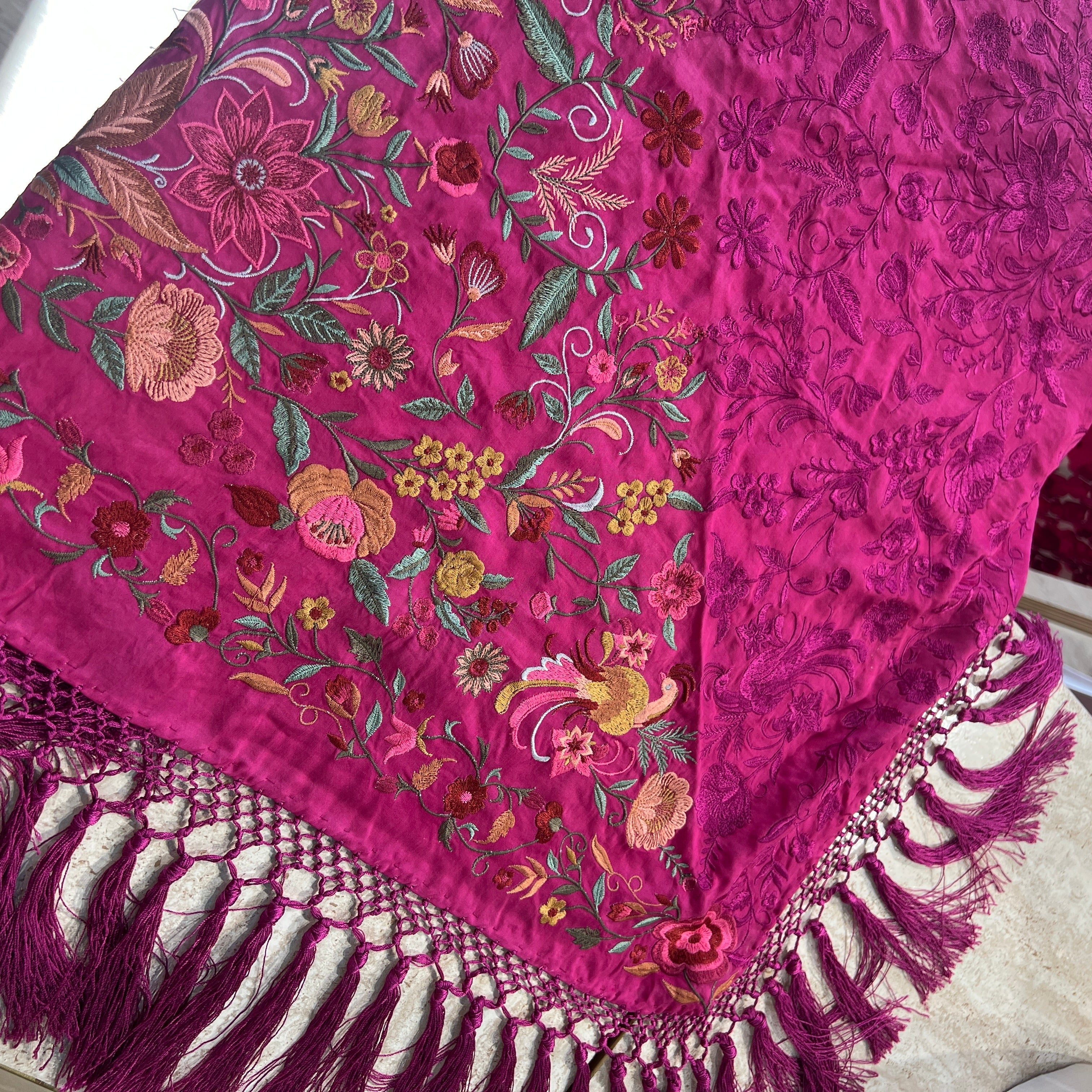 Mantón espejo buganvilla