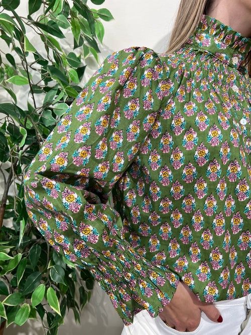 Blusa algodón verde