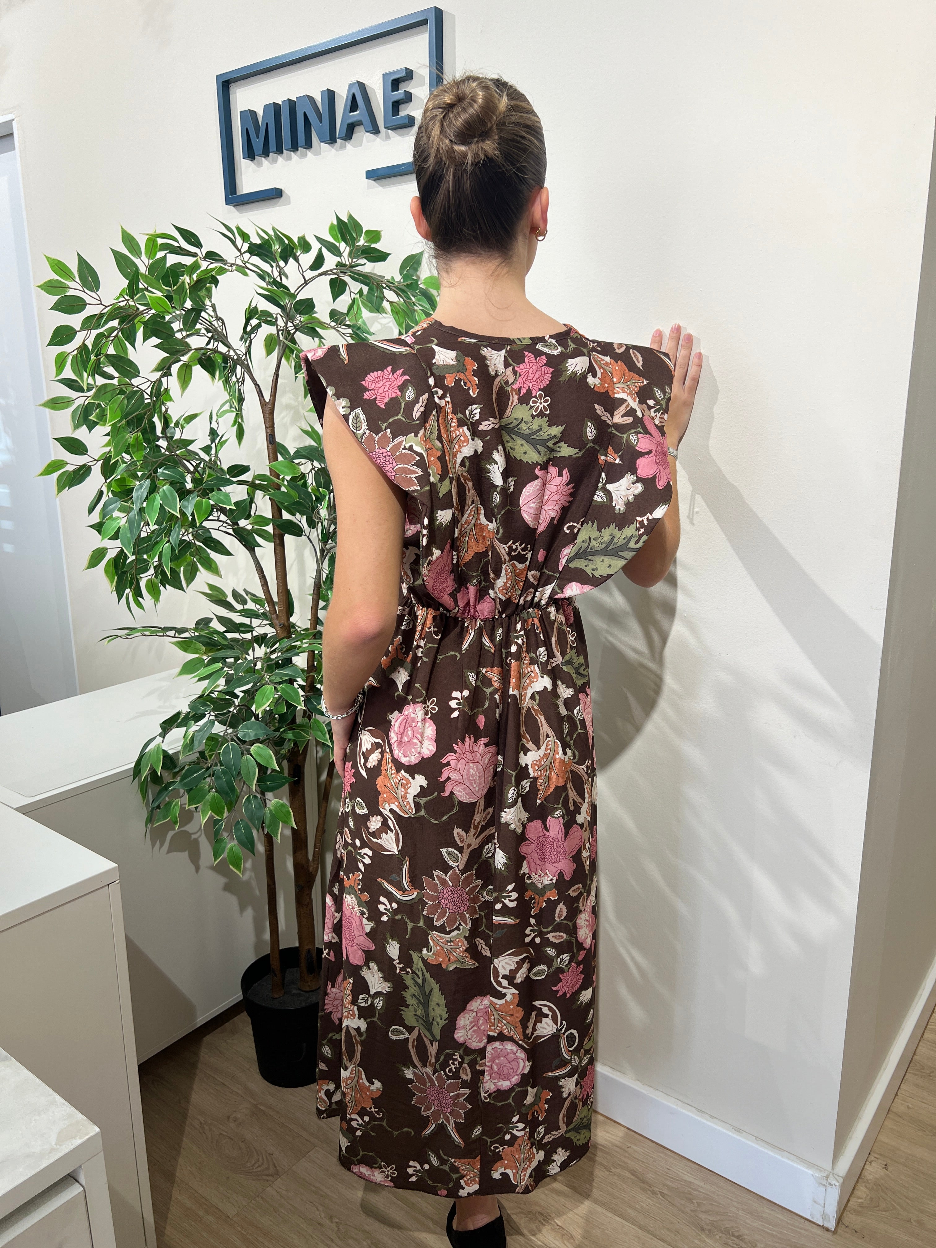 Vestido Eira marrón