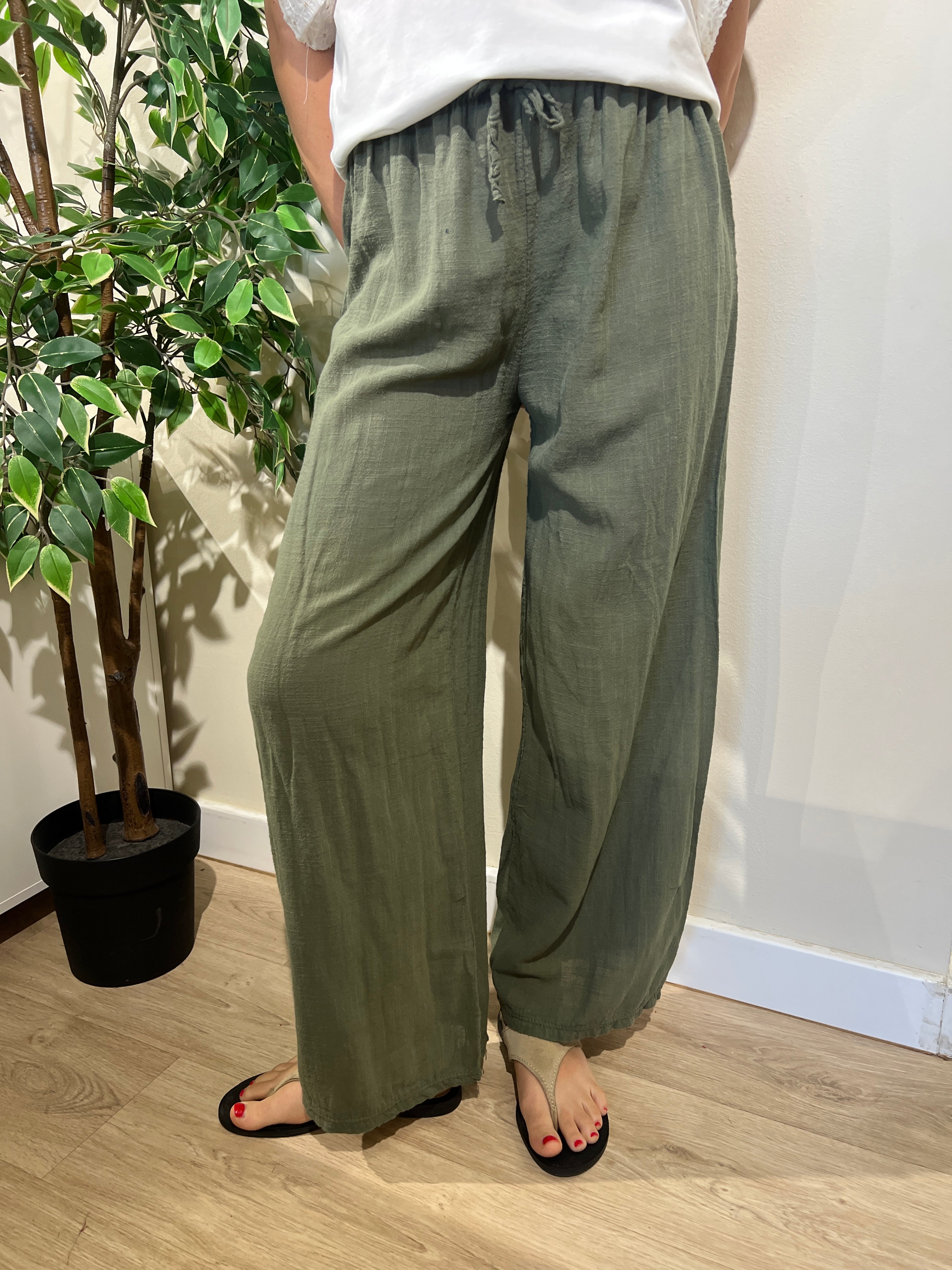 Pantalón algodón caqui