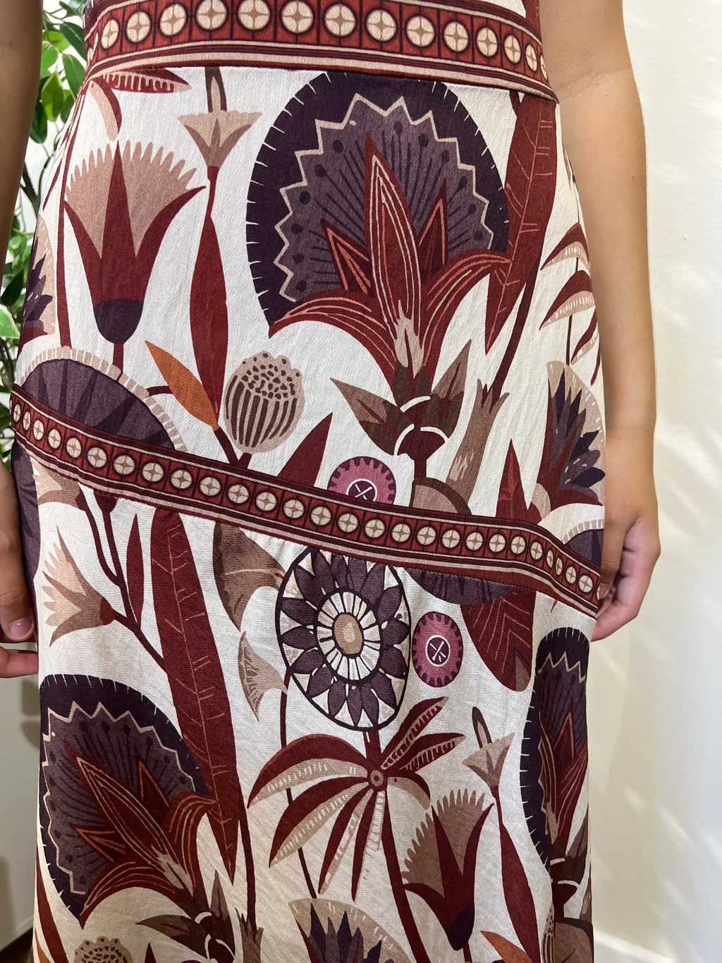 Vestido Anita beige con marrón
