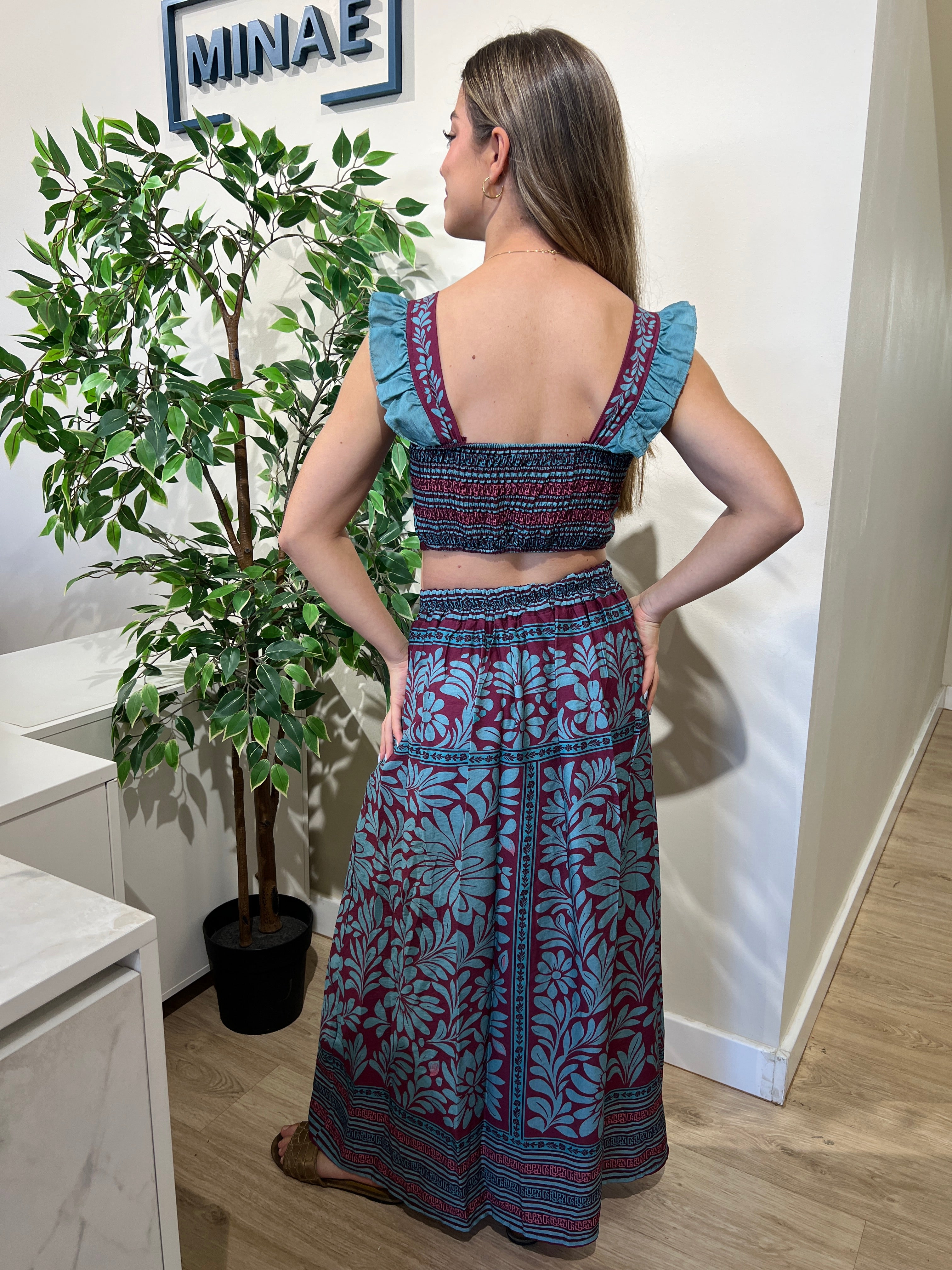 Conjunto Valeria celeste y morado