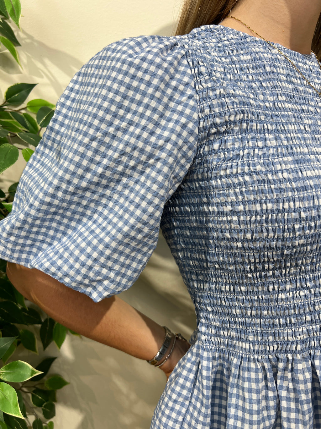 Blusa vichy azul