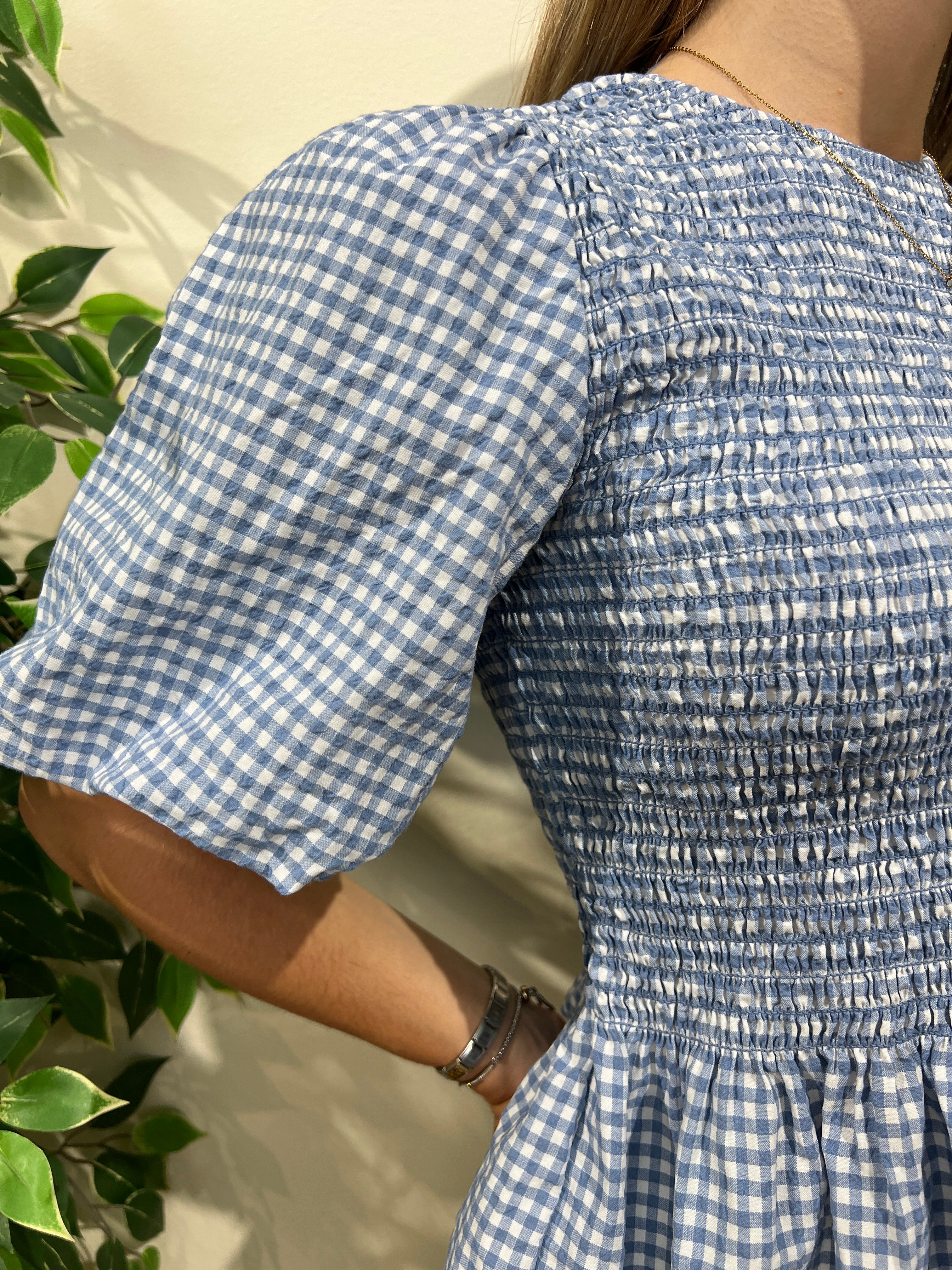 Blusa vichy azul