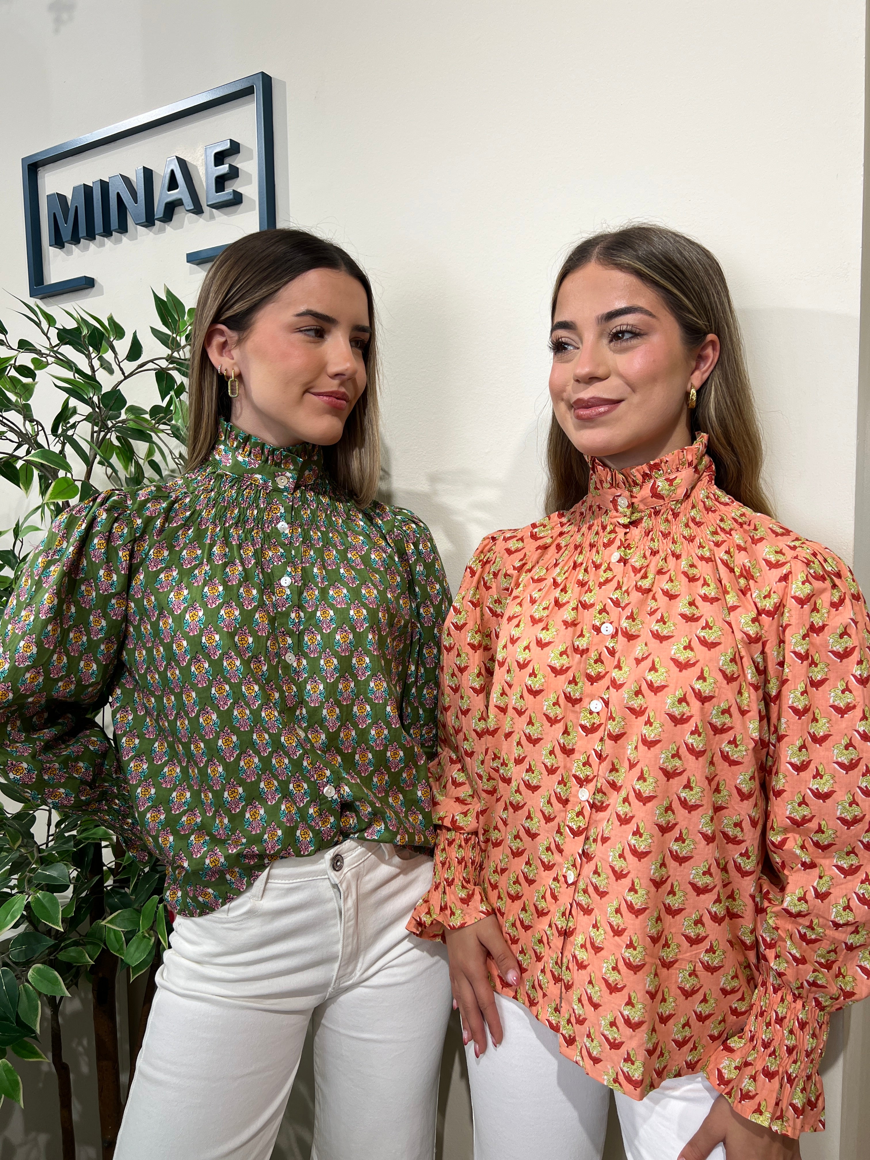 Blusa algodón salmón