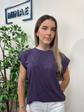 Camiseta tachuelas morada
