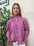 Blusa algodón fucsia