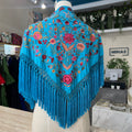 Mantón espejo turquesa