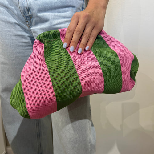 Bolso rayas verde-rosa