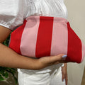 Bolso rayas rojo-rosa