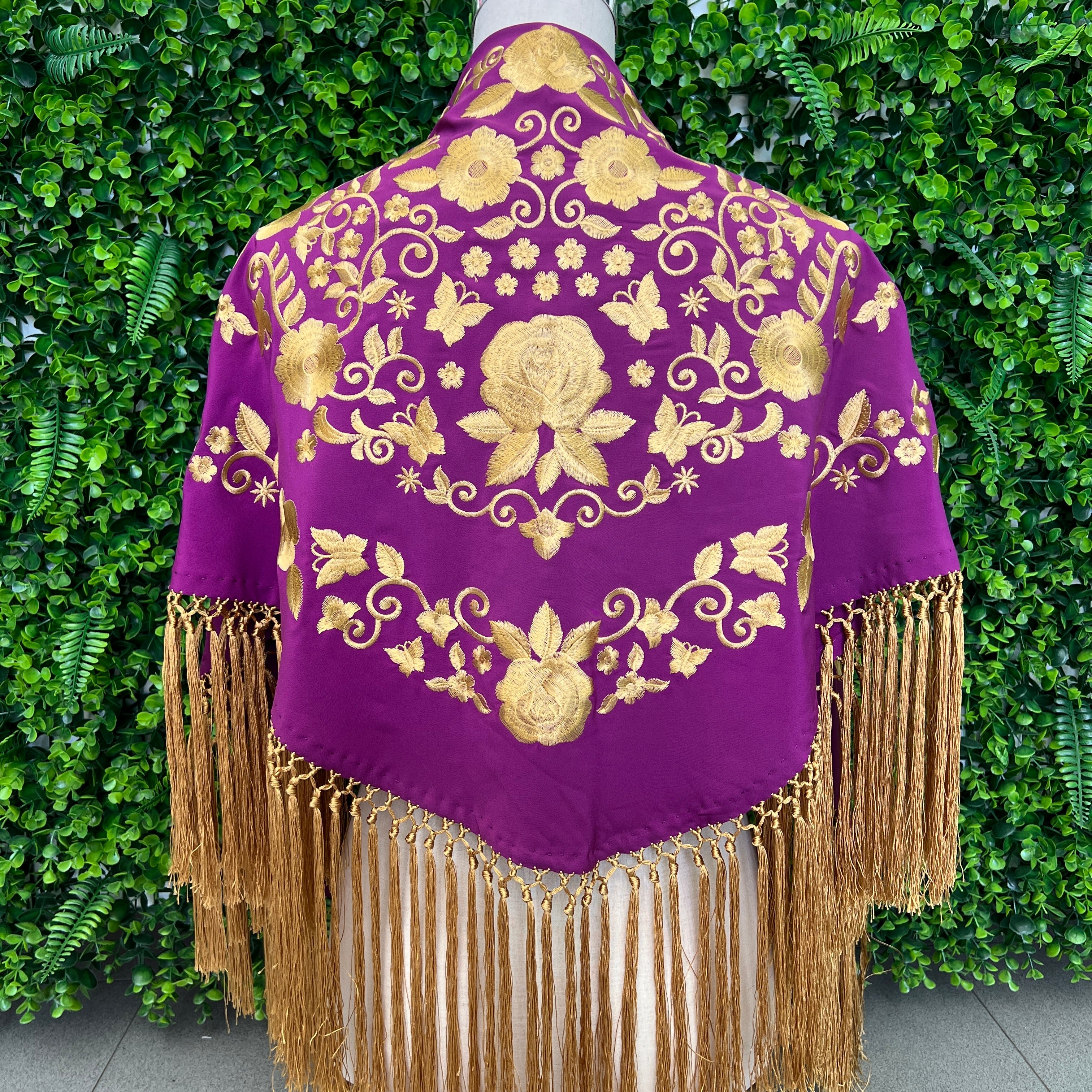 Mantón Taranta morado con dorado