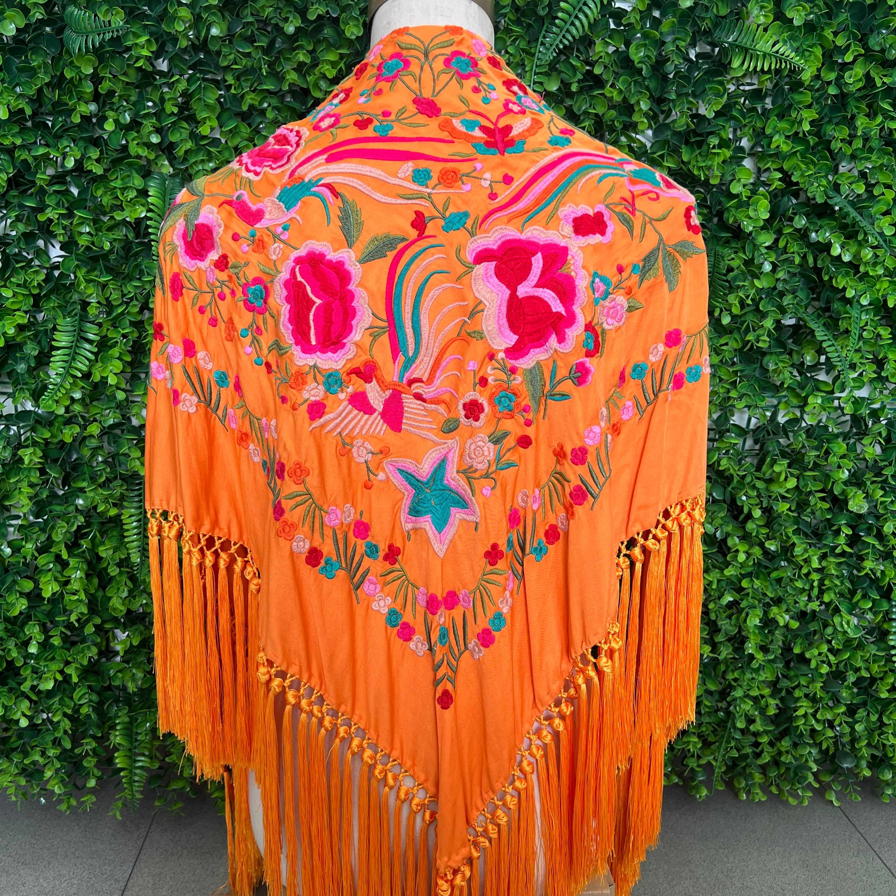 Mantón Alegría naranja