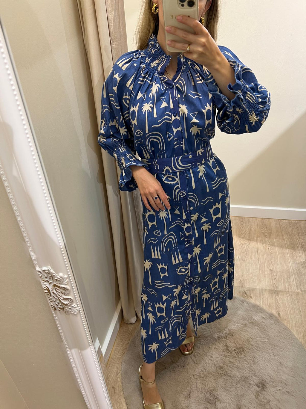 Vestido camisero azul