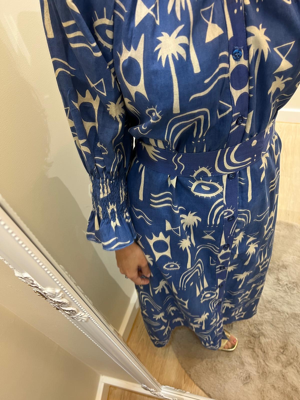 Vestido camisero azul