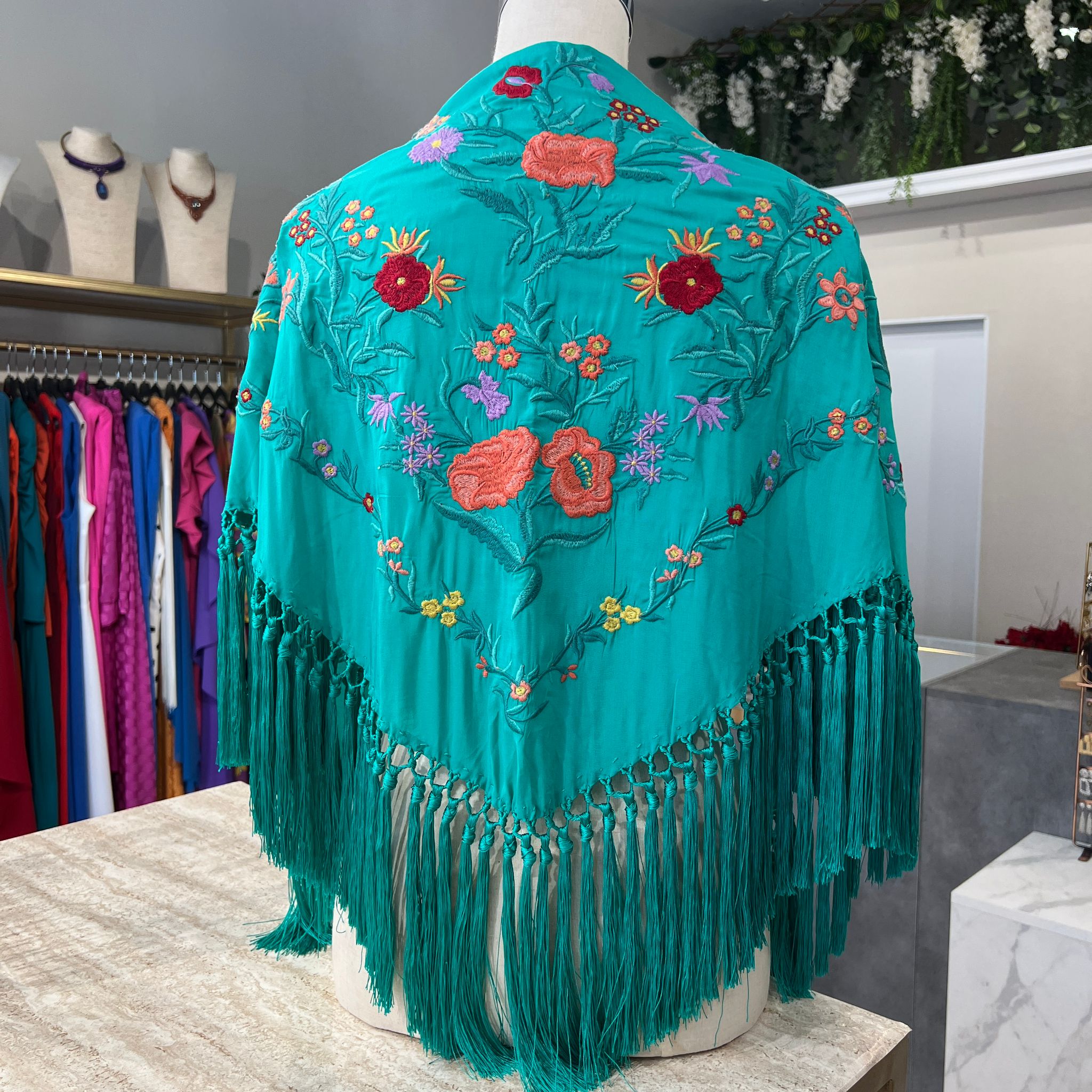 Mantón Mariana verde