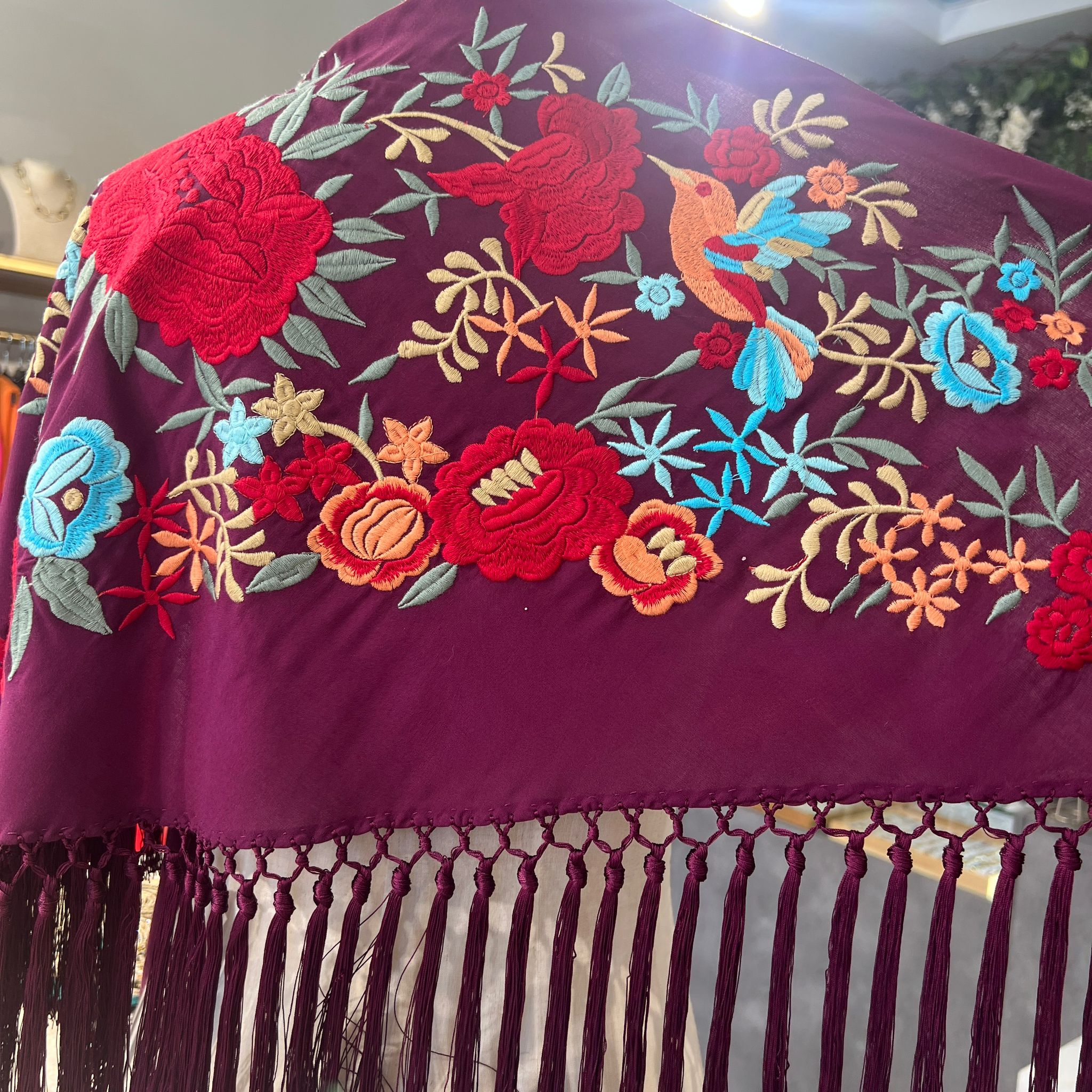 Mantón Colirí berenjena