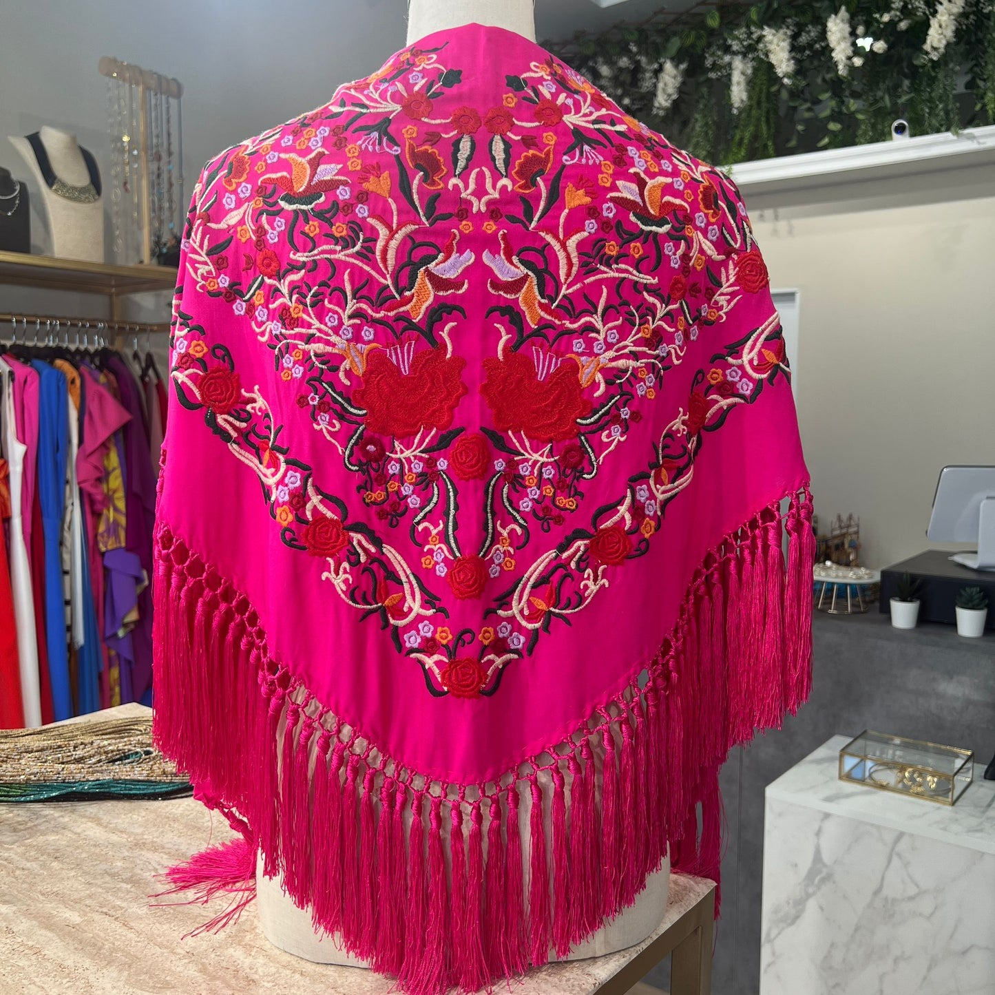 Mantón Romera fucsia