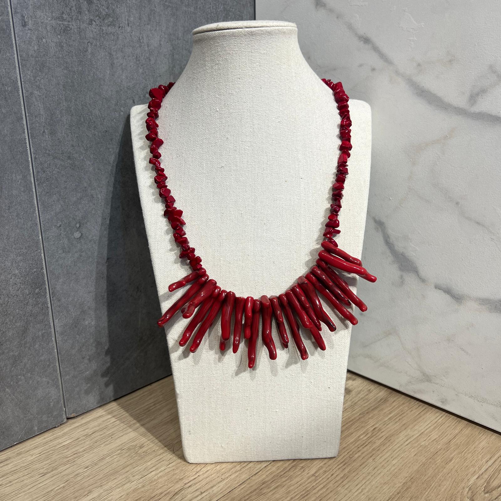 Collar coral y piedra (+colores)