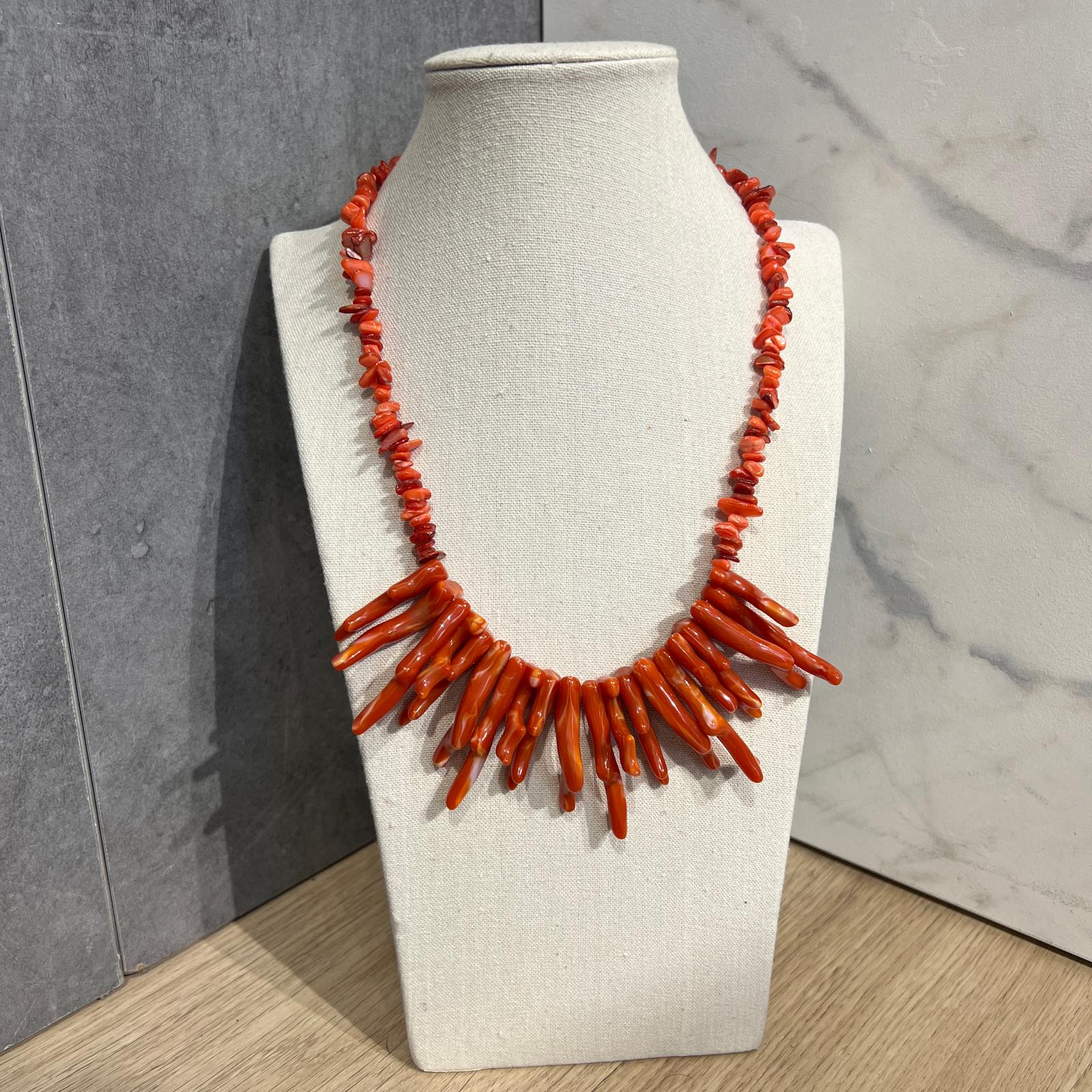 Collar coral y piedra (+colores)