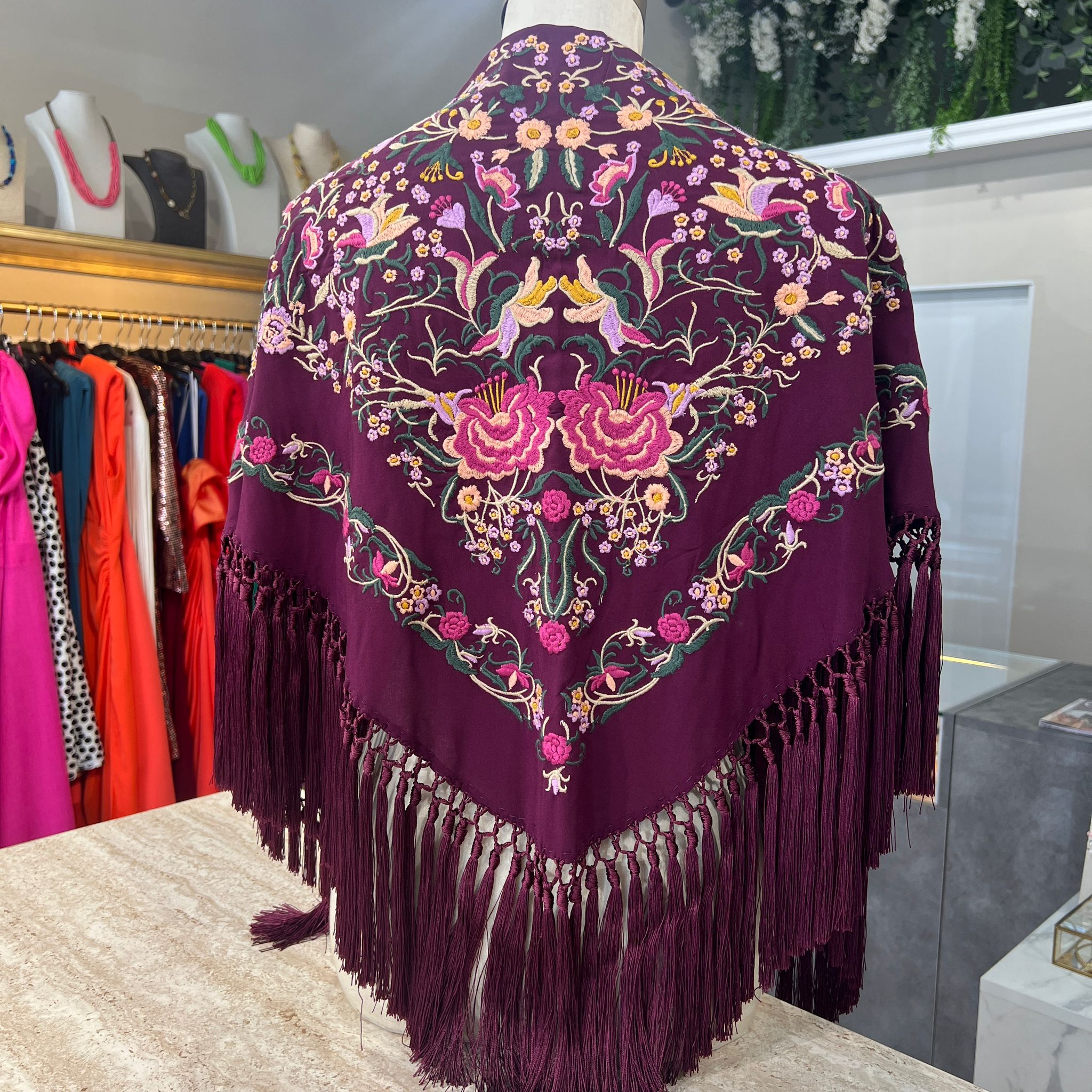 Mantón Romera berenjena