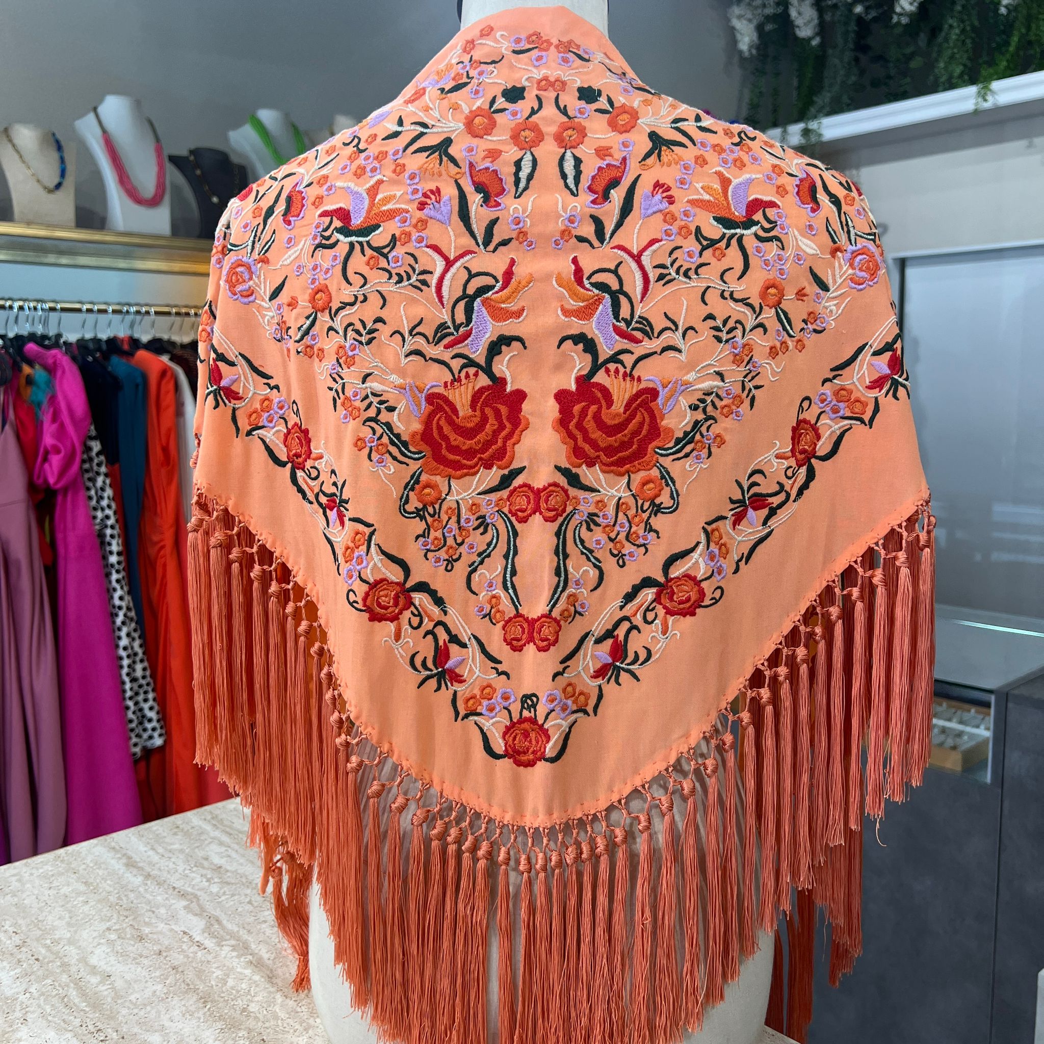 Mantón Romera mandarina