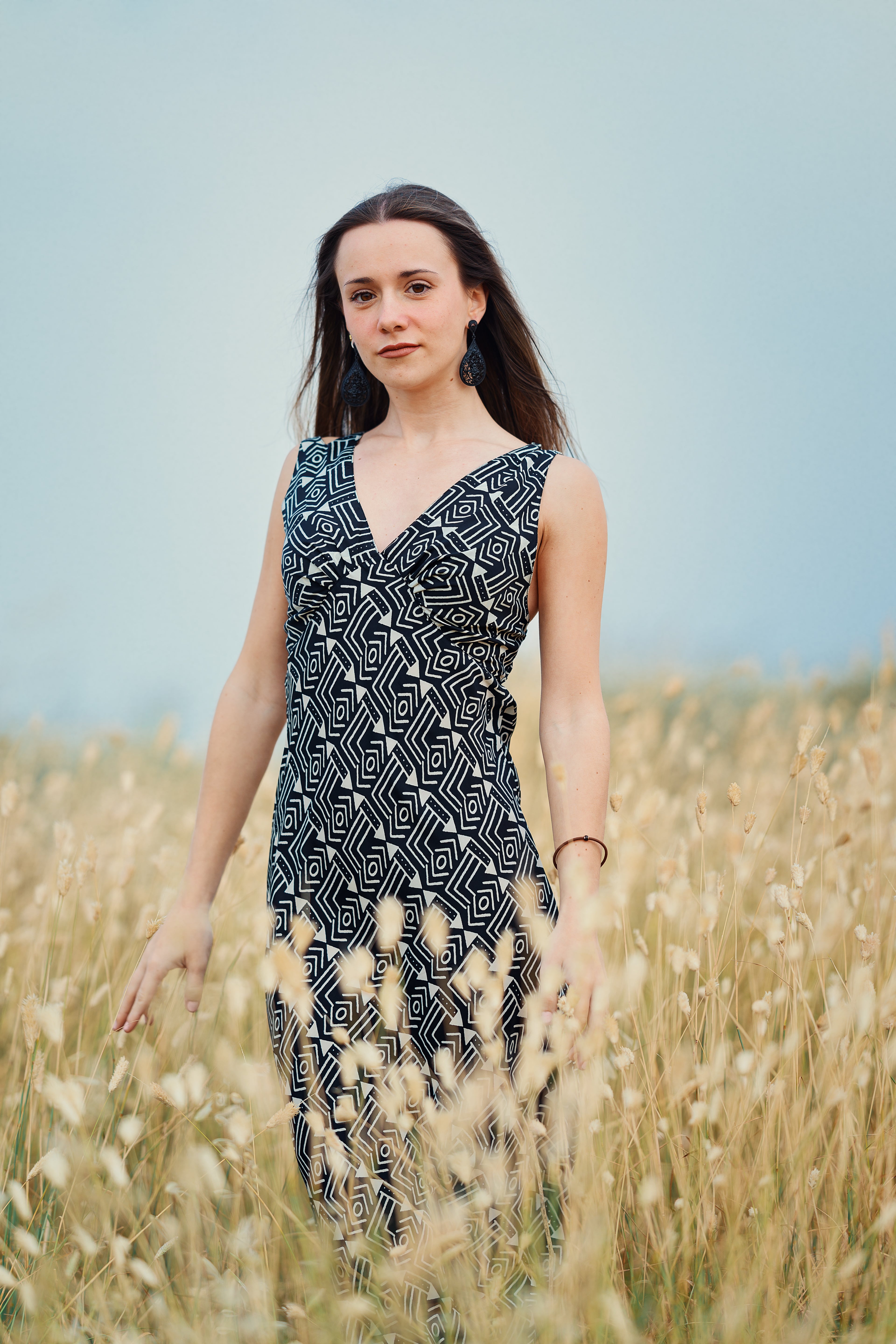 Vestido Juno blanco y negro